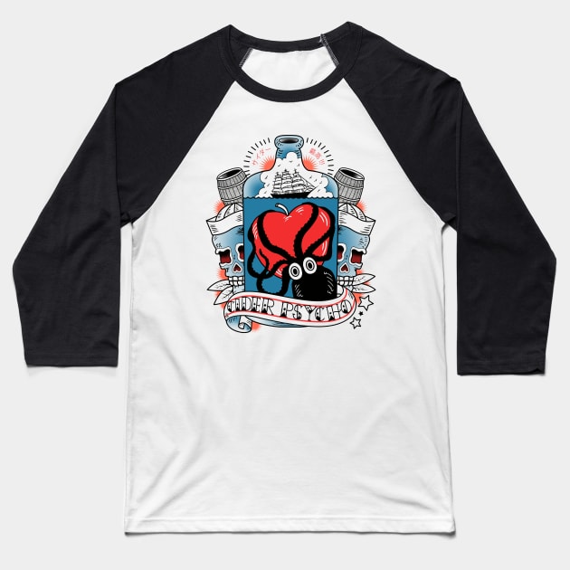 CIDER PSYCHO white Baseball T-Shirt by CYDERPUNK-INC.